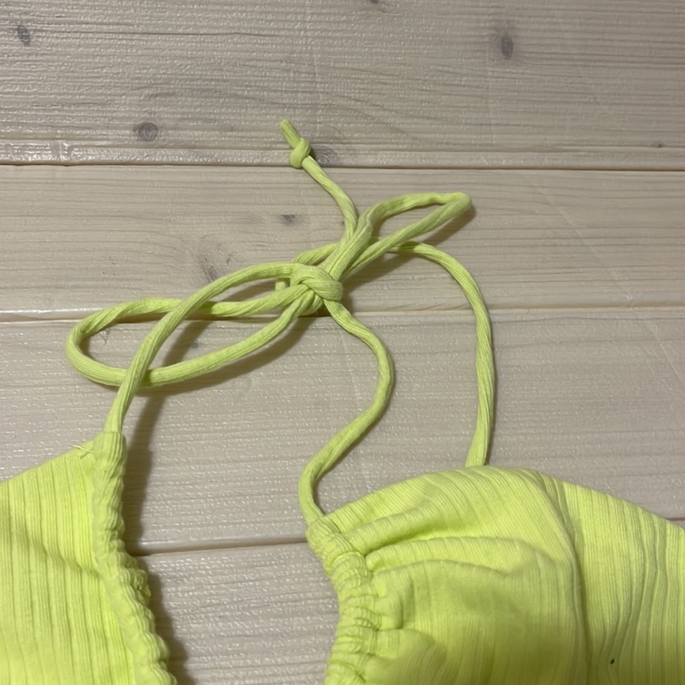 Women’s Lace Up Front Versatile tiny halter top Wild fable lime green Large NWT - Picture 5 of 8